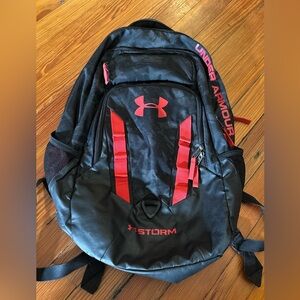 Under Armour Storm Recruit Red Black Backpack Rn#96510 School Bookbag